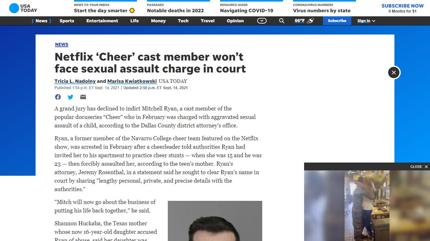 Netflix ‘Cheer’ cast member won’t face sexual assault charge in court