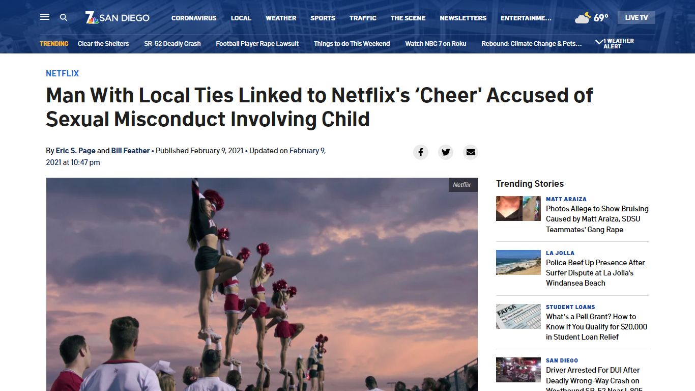 Man With Local Ties Linked to Netflix’s ‘Cheer’ Accused of Sexual ...